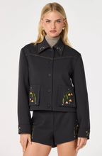Load image into Gallery viewer, Jalen Embroidered Cropped Jacket
