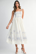 Load image into Gallery viewer, Floral Print Square Neck Shouder Strap Midi Dress
