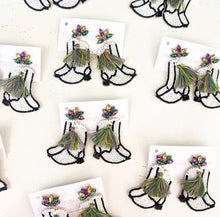 Load image into Gallery viewer, Mardi Gras Boot Earring
